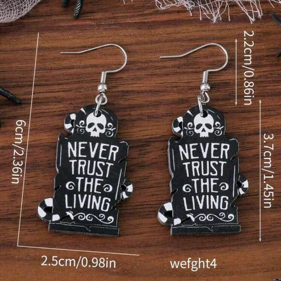 Beetlejuice Tombstone Earrings