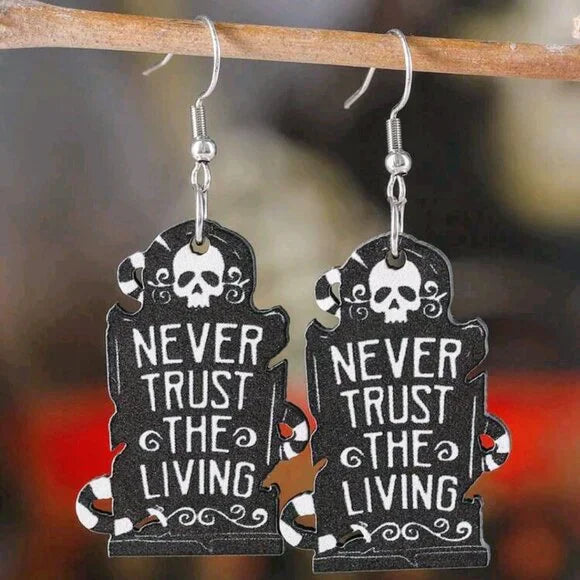 Beetlejuice Tombstone Earrings