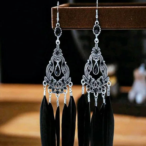 Black Feather Earrings