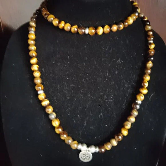 Tiger's Eye Prayer Mala - handmade